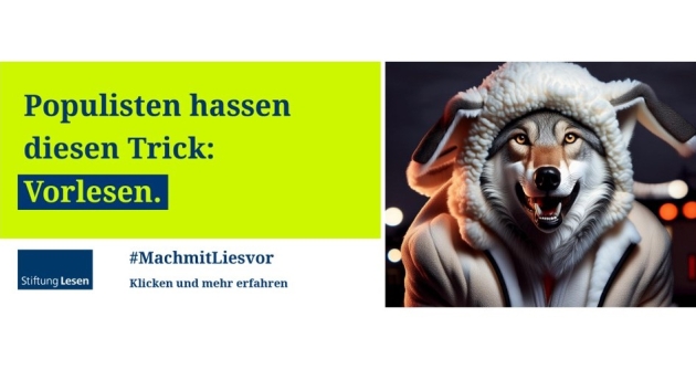 #MachmitLiesvor-Kampagne wirbt fürs Vorlesen, Amazon gehört zu den Unterstützern - Quelle: Stiftung Lesen